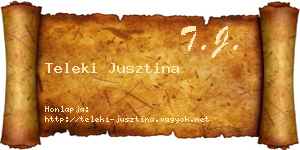 Teleki Jusztina névjegykártya